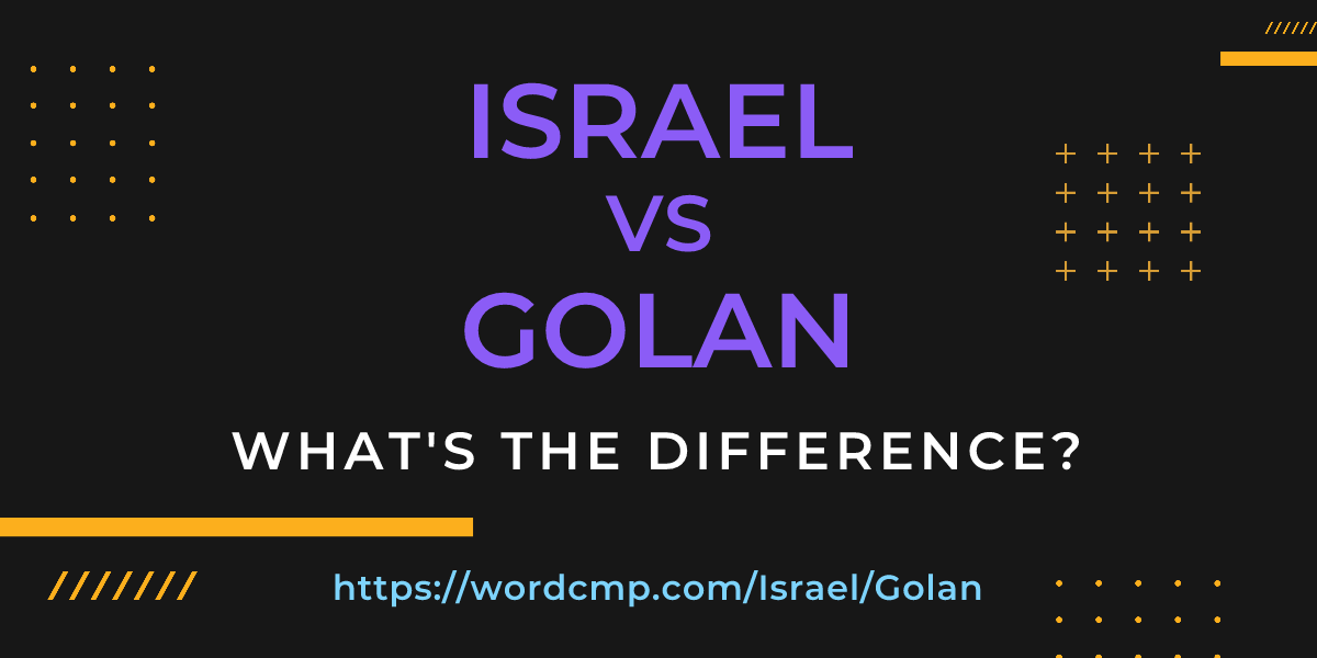Difference between Israel and Golan