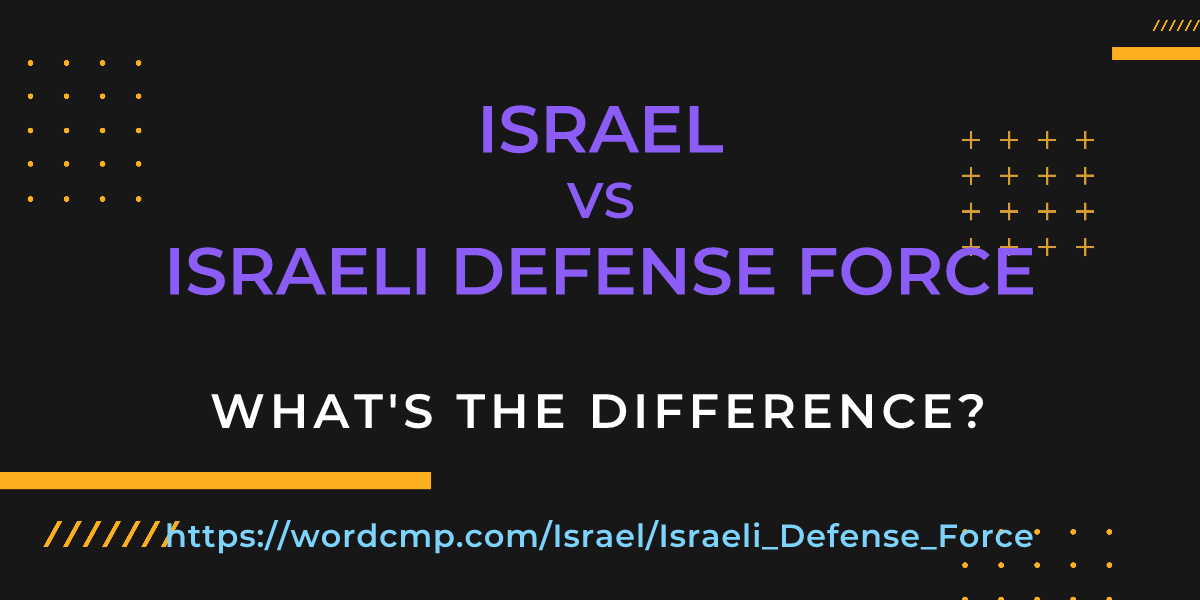 Difference between Israel and Israeli Defense Force