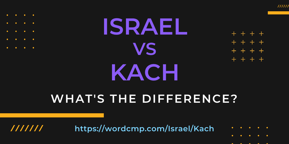 Difference between Israel and Kach