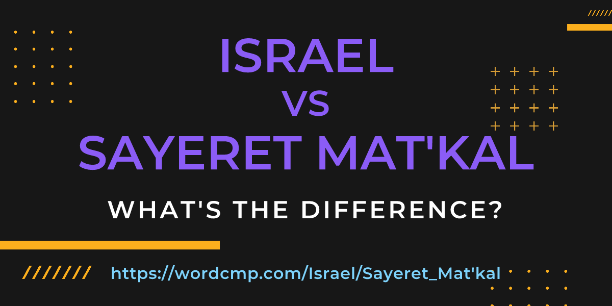 Difference between Israel and Sayeret Mat'kal