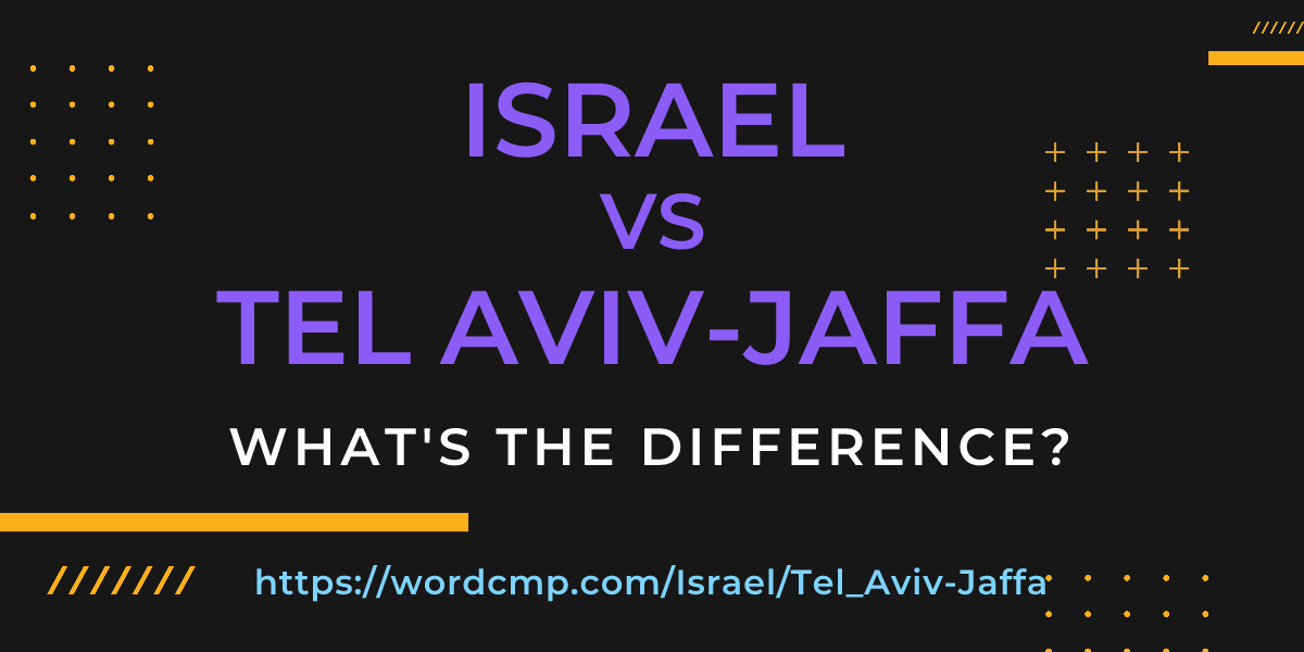 Difference between Israel and Tel Aviv-Jaffa