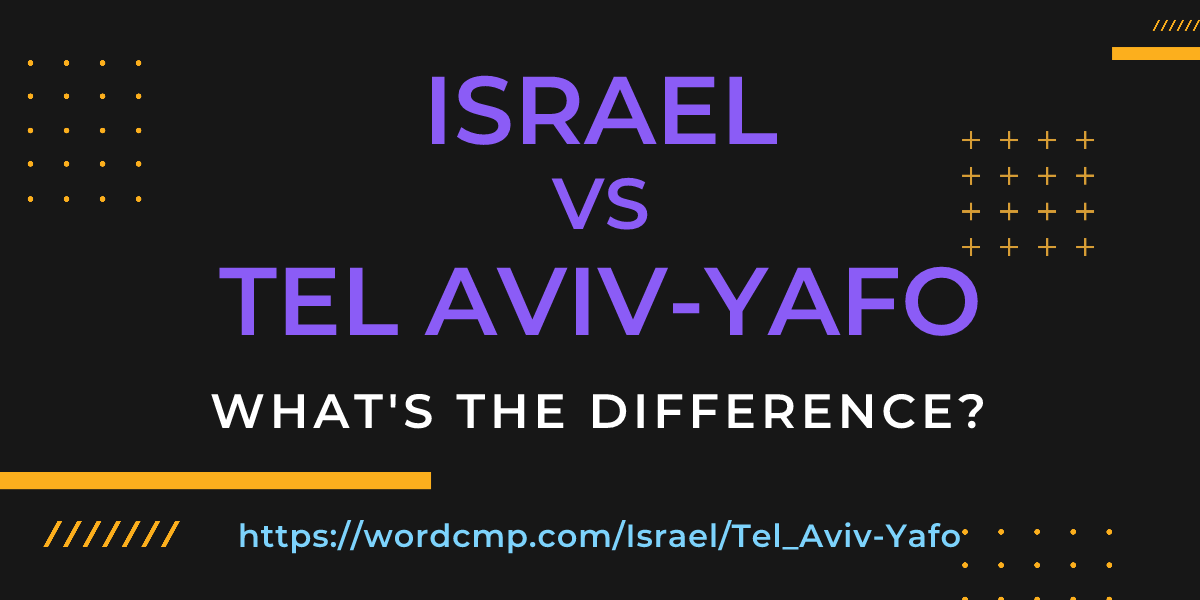 Difference between Israel and Tel Aviv-Yafo