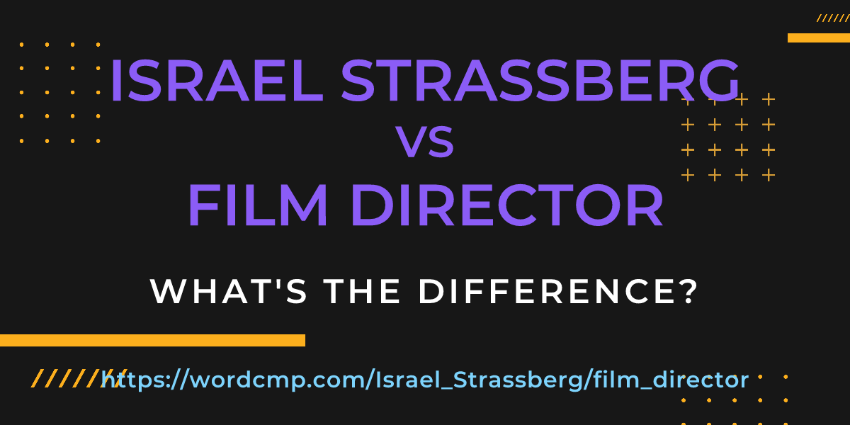 Difference between Israel Strassberg and film director