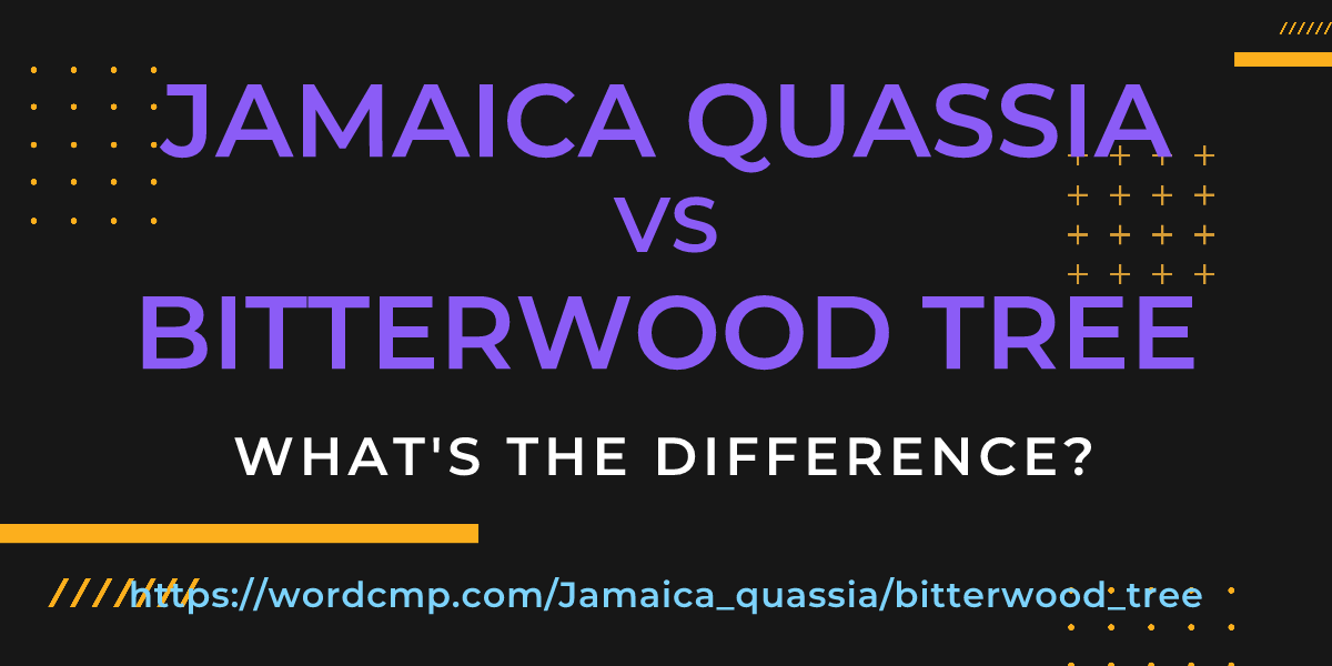 Difference between Jamaica quassia and bitterwood tree