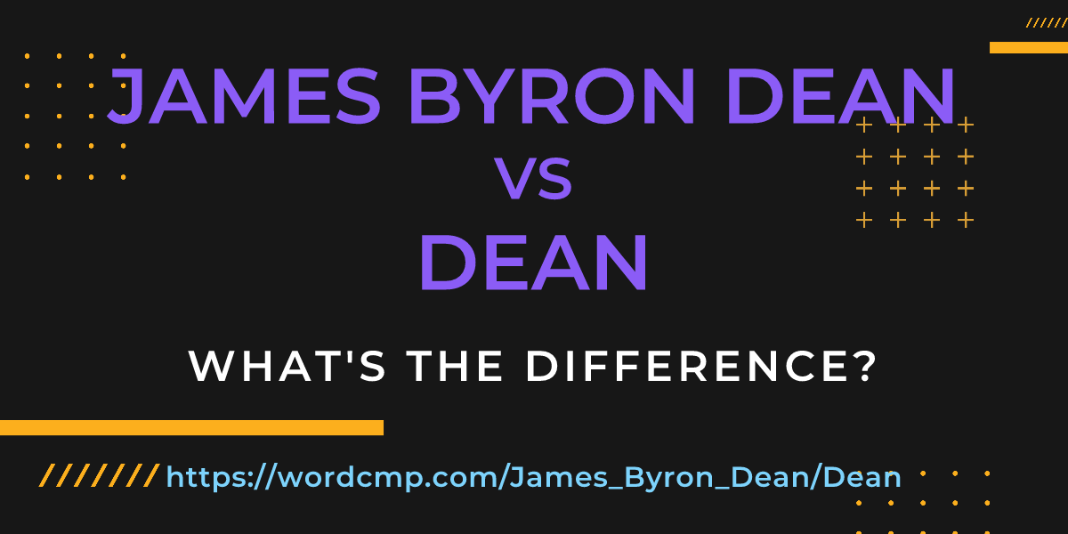 Difference between James Byron Dean and Dean