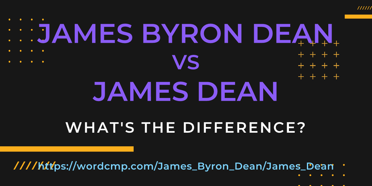 Difference between James Byron Dean and James Dean