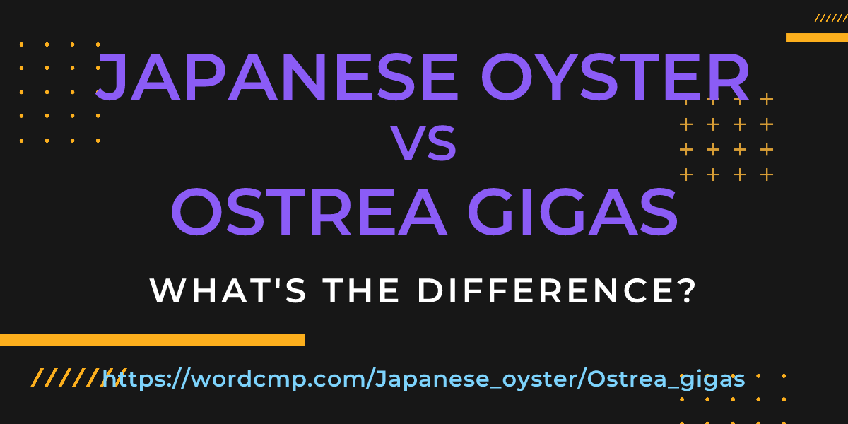 Difference between Japanese oyster and Ostrea gigas