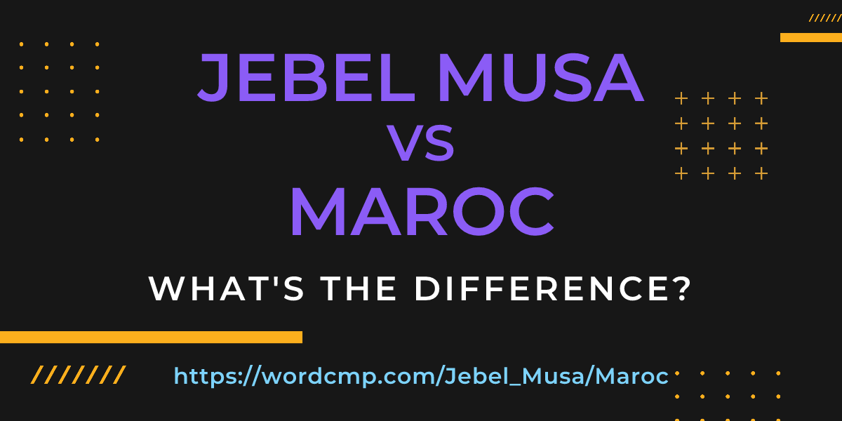Difference between Jebel Musa and Maroc