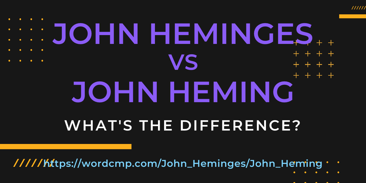 Difference between John Heminges and John Heming