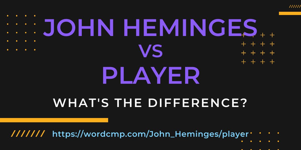 Difference between John Heminges and player