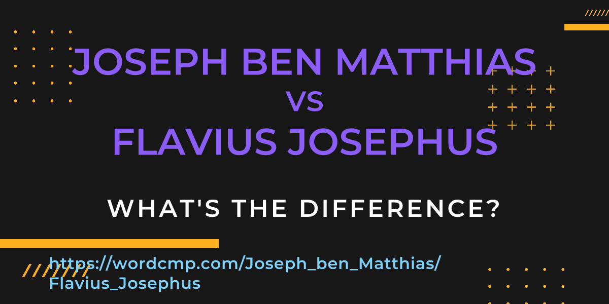 Difference between Joseph ben Matthias and Flavius Josephus