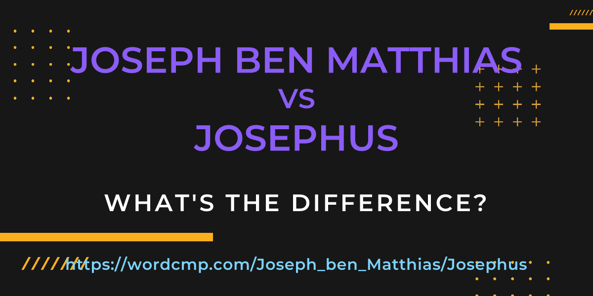 Difference between Joseph ben Matthias and Josephus