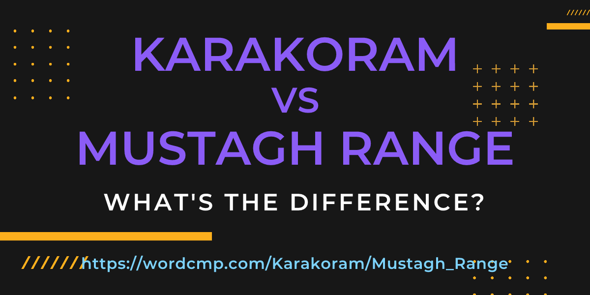 Difference between Karakoram and Mustagh Range