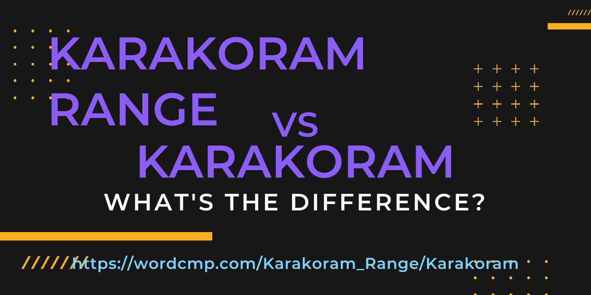 Difference between Karakoram Range and Karakoram
