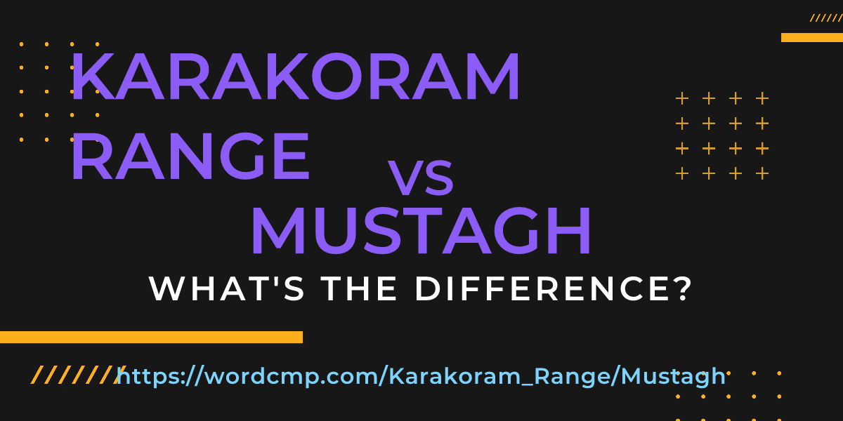 Difference between Karakoram Range and Mustagh