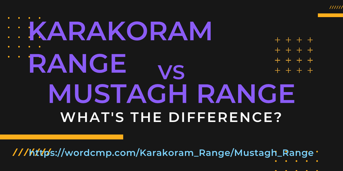 Difference between Karakoram Range and Mustagh Range