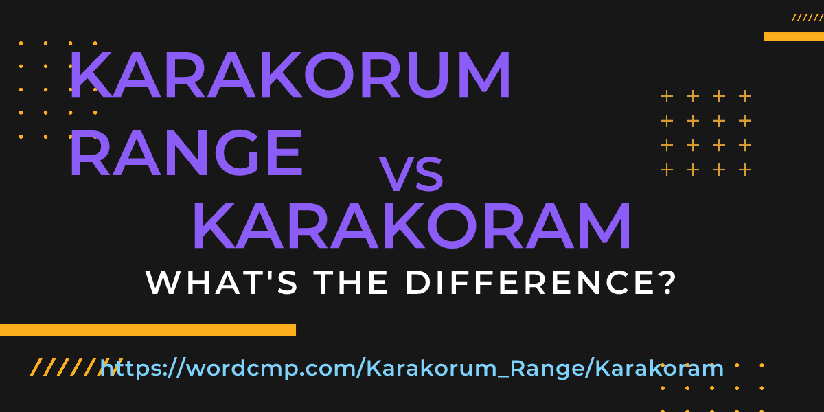 Difference between Karakorum Range and Karakoram