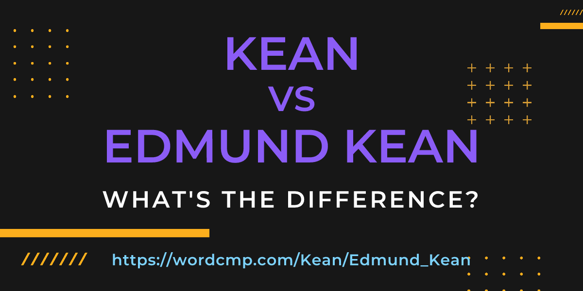 Difference between Kean and Edmund Kean