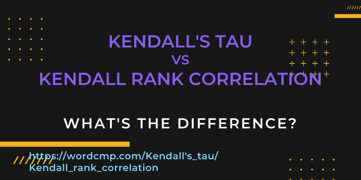 Difference between Kendall's tau and Kendall rank correlation