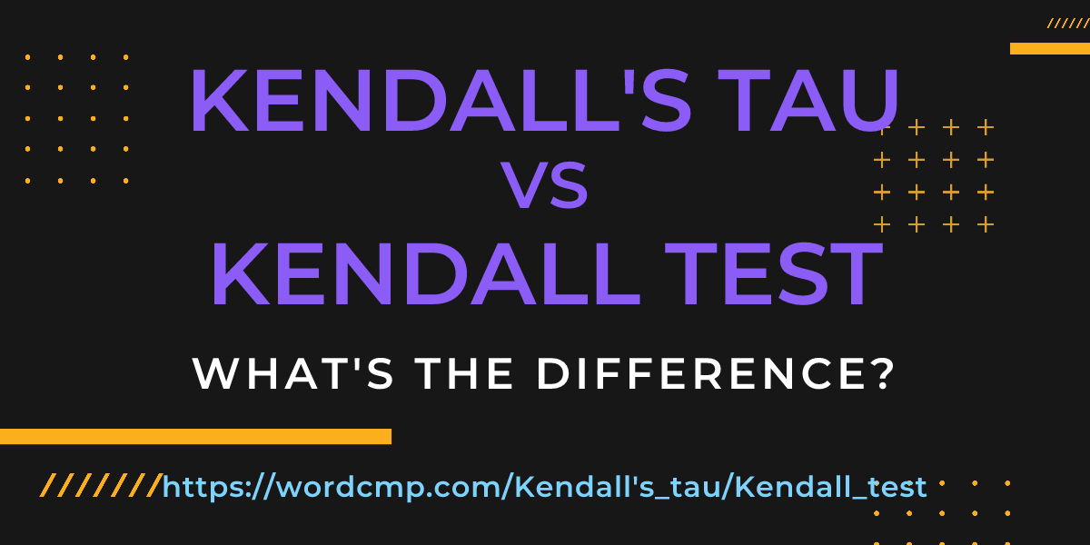 Difference between Kendall's tau and Kendall test