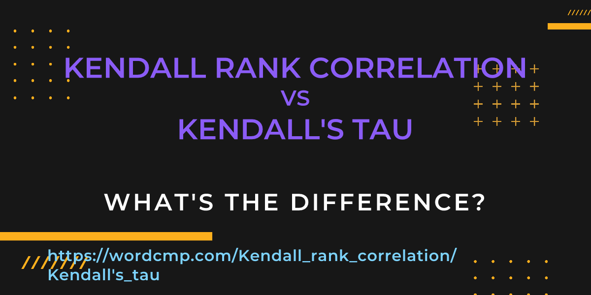 Difference between Kendall rank correlation and Kendall's tau