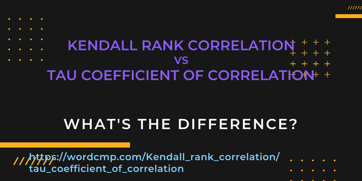 Difference between Kendall rank correlation and tau coefficient of correlation