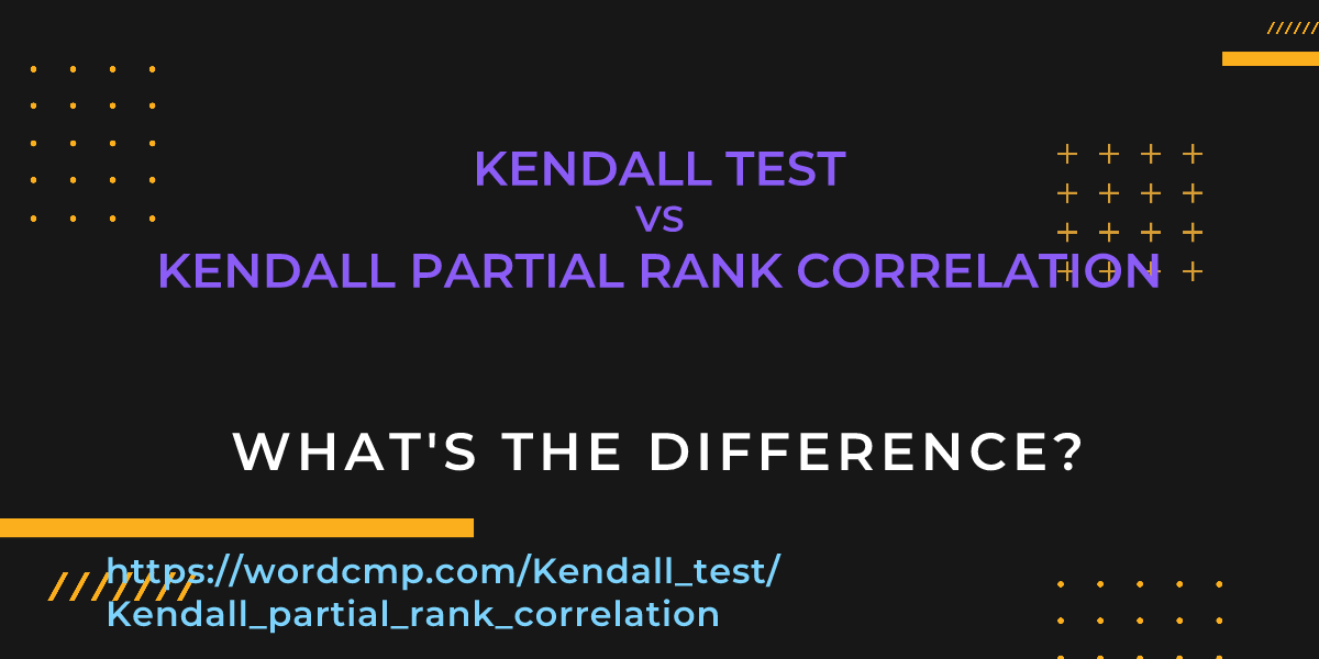 Difference between Kendall test and Kendall partial rank correlation