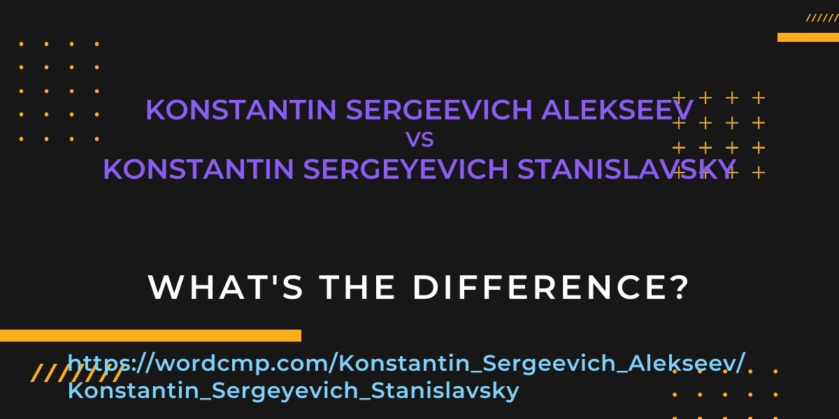 Difference between Konstantin Sergeevich Alekseev and Konstantin Sergeyevich Stanislavsky