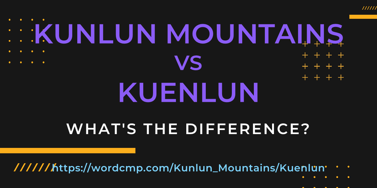 Difference between Kunlun Mountains and Kuenlun