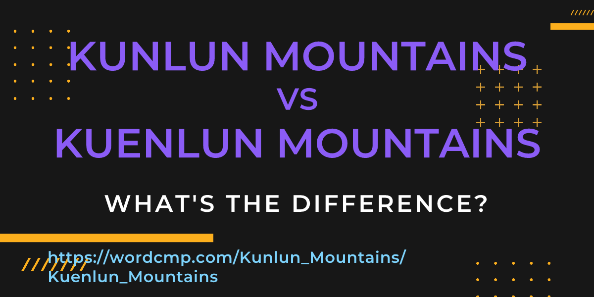 Difference between Kunlun Mountains and Kuenlun Mountains