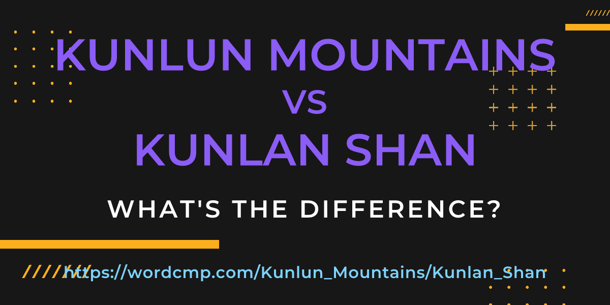 Difference between Kunlun Mountains and Kunlan Shan