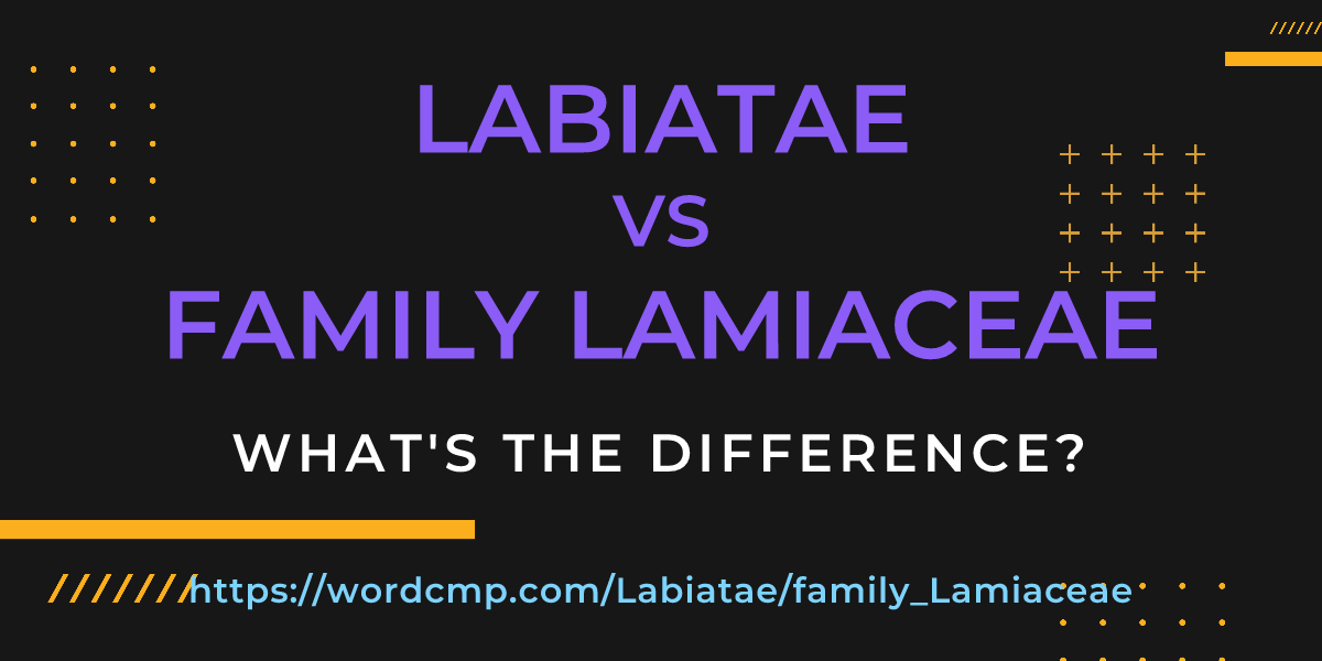 Difference between Labiatae and family Lamiaceae