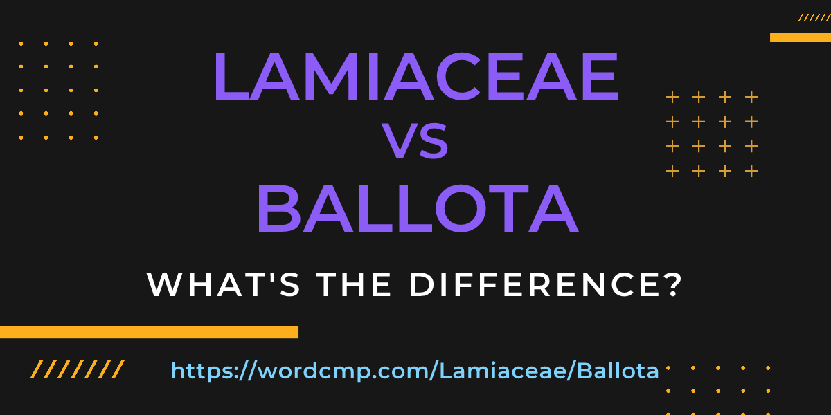 Difference between Lamiaceae and Ballota