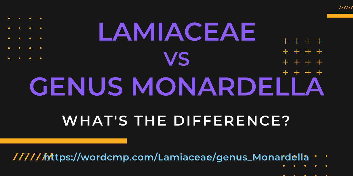 Difference between Lamiaceae and genus Monardella