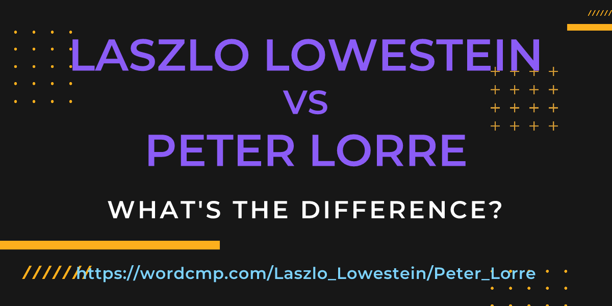 Difference between Laszlo Lowestein and Peter Lorre
