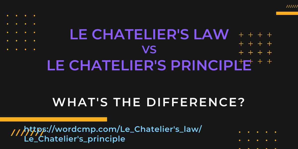 Difference between Le Chatelier's law and Le Chatelier's principle