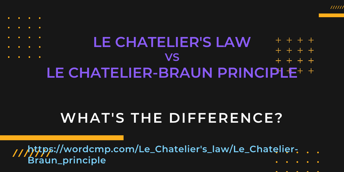 Difference between Le Chatelier's law and Le Chatelier-Braun principle