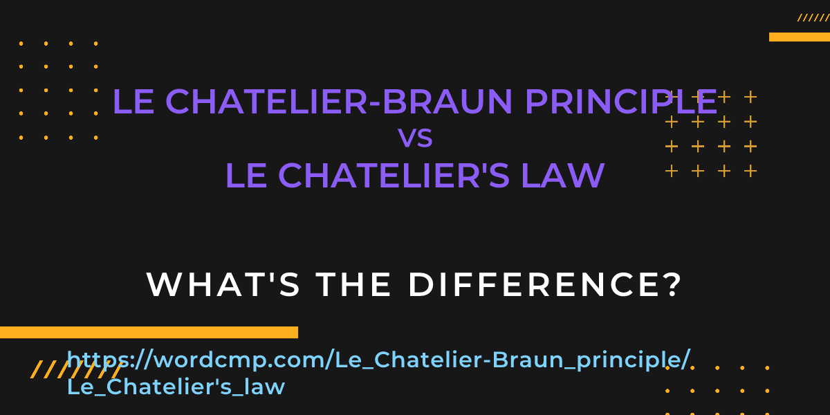 Difference between Le Chatelier-Braun principle and Le Chatelier's law