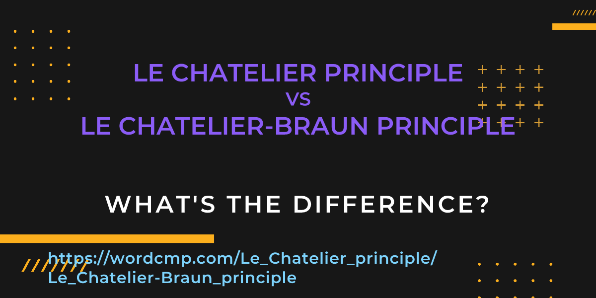 Difference between Le Chatelier principle and Le Chatelier-Braun principle