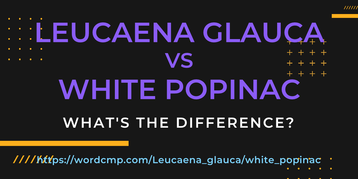 Difference between Leucaena glauca and white popinac
