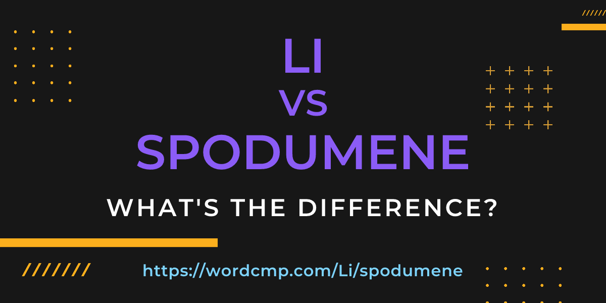 Difference between Li and spodumene
