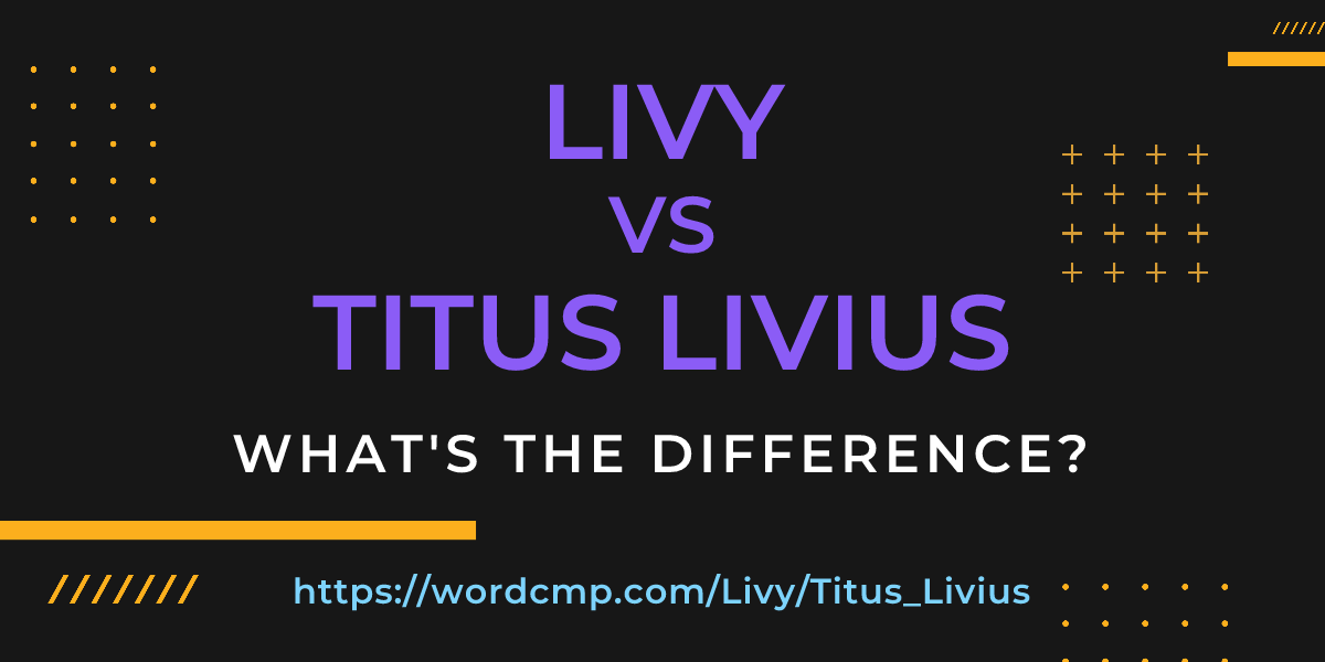 Difference between Livy and Titus Livius