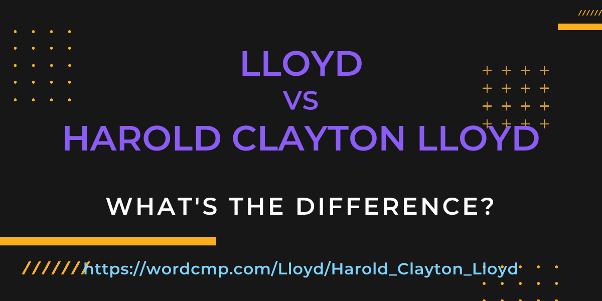 Difference between Lloyd and Harold Clayton Lloyd
