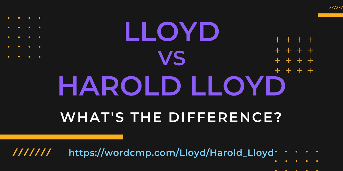 Difference between Lloyd and Harold Lloyd
