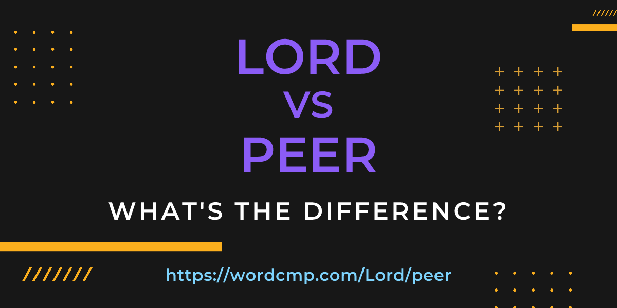 Difference between Lord and peer