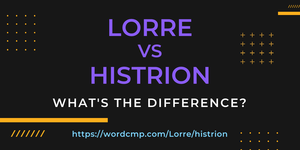 Difference between Lorre and histrion