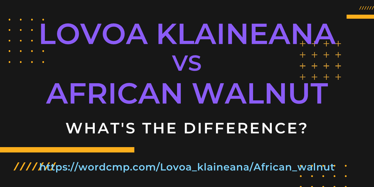 Difference between Lovoa klaineana and African walnut