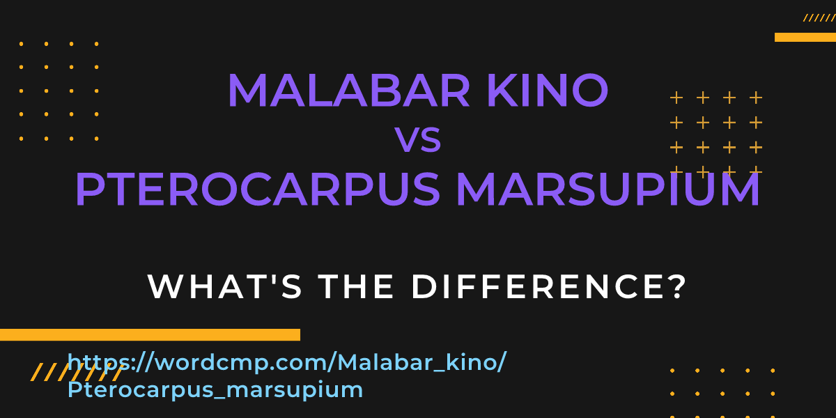 Difference between Malabar kino and Pterocarpus marsupium