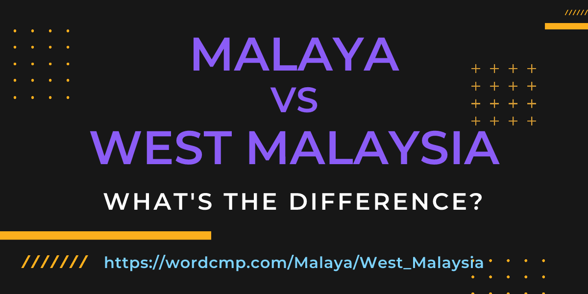 Difference between Malaya and West Malaysia