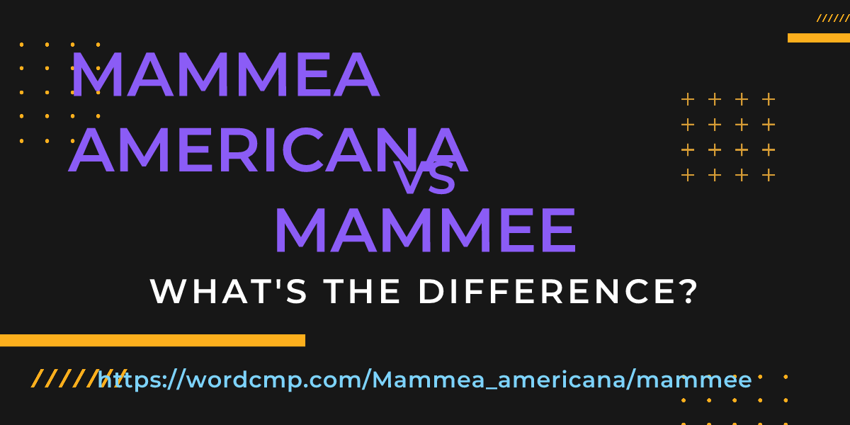 Difference between Mammea americana and mammee